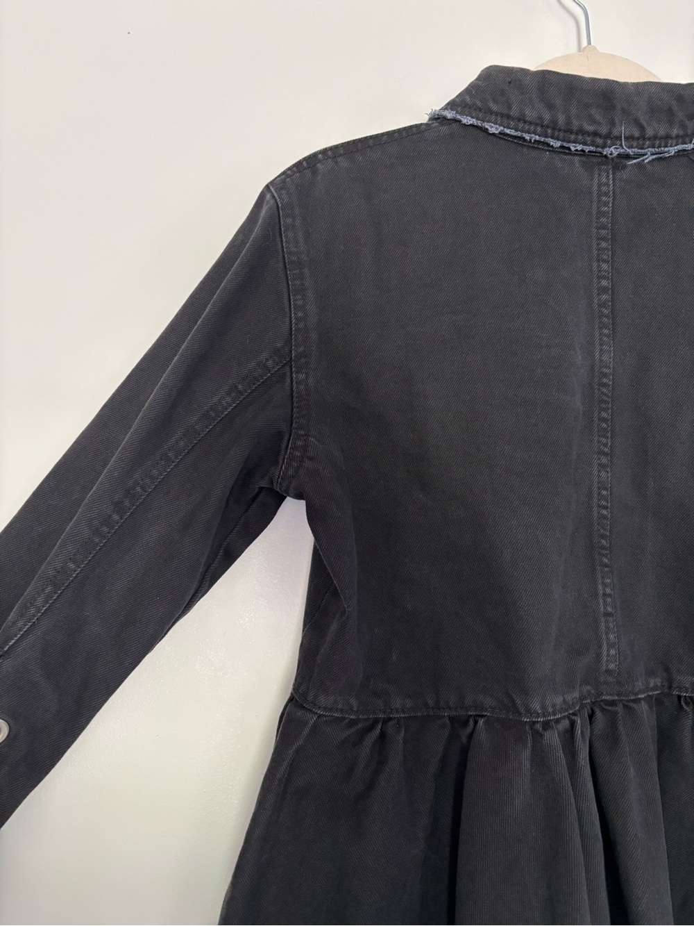 Free People Willow Black Denim Peplum Jacket Size XS-Small Grunge Whimsigoth A93 - Picture 16 of 16